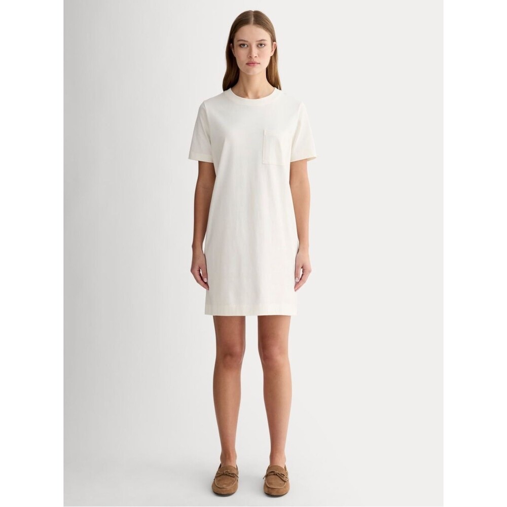 Everlane Canvas Beige Cotton Pocket Simple Minimalist Weekend Tee Dress Medium